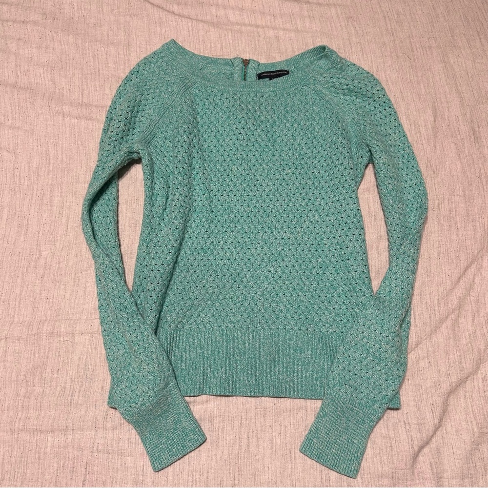American Eagle Outfitters Teal Boat Neck Sweater